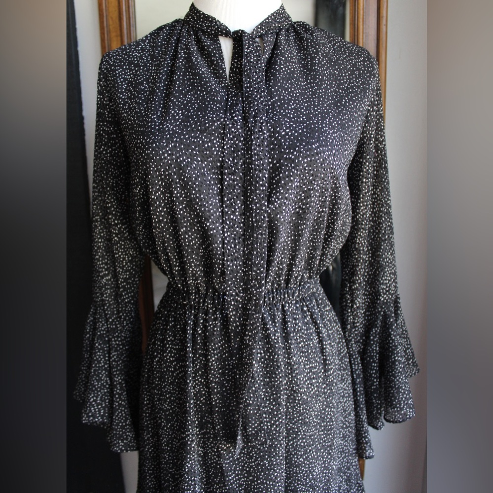 {Donna Karan} New York sheer layer polka dot dress
